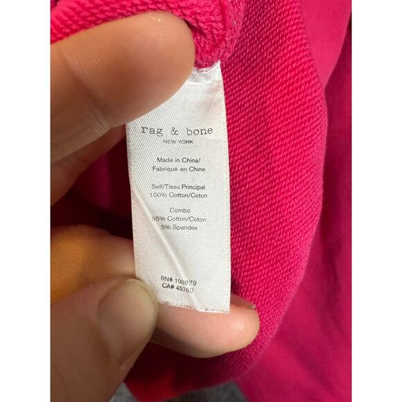 Rag & Bone Womens Pink Medium Cropped Long Sleeve Top FLAWED - Picture 6 of 8